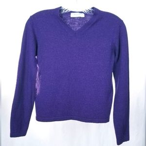 Vintage Y2K 2000s V Neck Purple Knit Sweater Old Navy Size Small